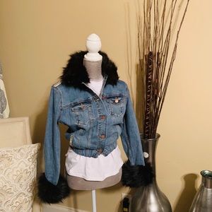 Faux fur denim